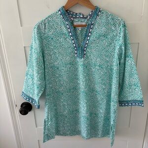 Foxcroft Wrinkle Free Cotton Tunic. Size 14P.
